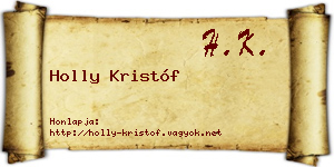 Holly Kristóf névjegykártya