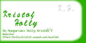 kristof holly business card